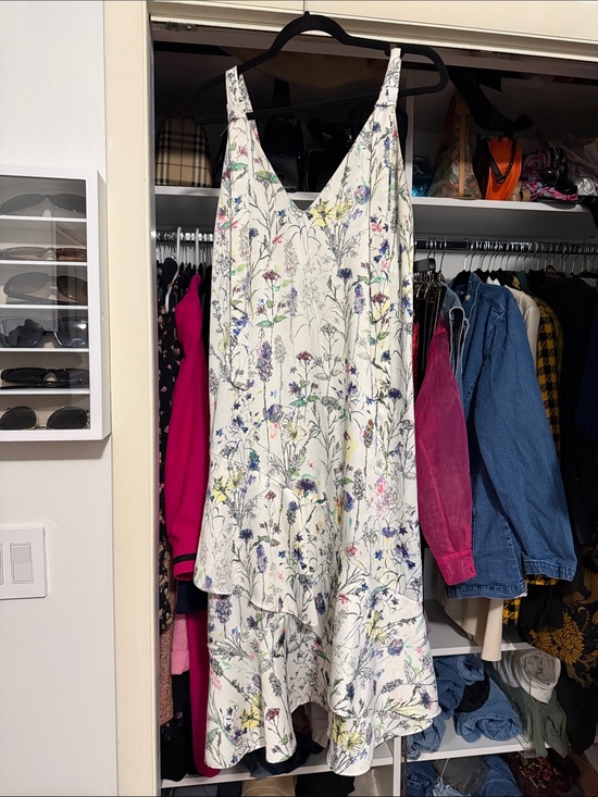 H&M Dresses & Skirts - H&M White Floral High-Low Slip Dress with Multicolor Wildflowers